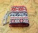 CreooGo Canvas Pencil Wrap, Pencils Roll Pouch Case Hold For 72 Colored Pencils (Pencils are not included)-Red elephant,72 Holes 