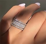 925 Sterling Silver Shiny Full Diamond Ring - Cubic