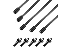 uxcell 160mm Plastic Protection Antenna Tube, RC Antenna Tube with Mount and Cap for RC Car Boat Drone Receiver(Black, 5 Pcs)