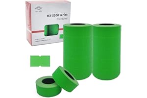 Motex 1 Line Green Labels - Green 10,000 Blank Price and Date Gun Labels, Fits MX-5500 and Perco 1 Line Price and Date Guns