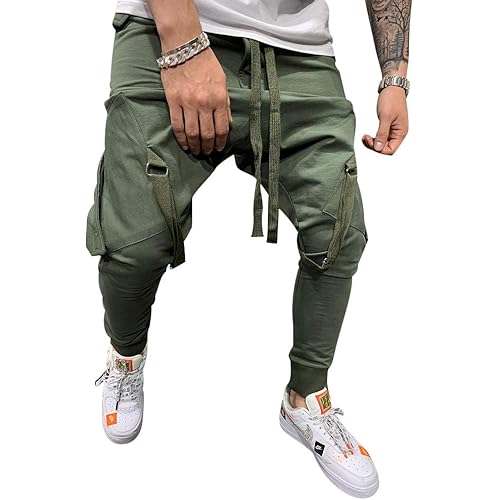 lexiart Mens Fashion Athletie Cargo Pants - Casual Joggers Sweatpants Slim Fit Pants