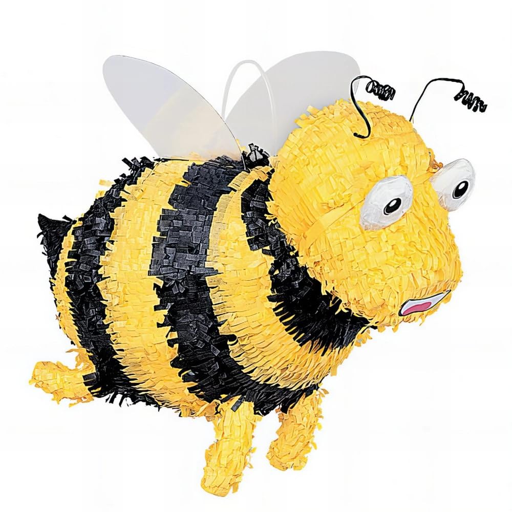 Black & Yellow Bumble Bee 3D Pinata (38cm x 24cm) 1 Piece - Perfect for Kids Parties and Celebrations