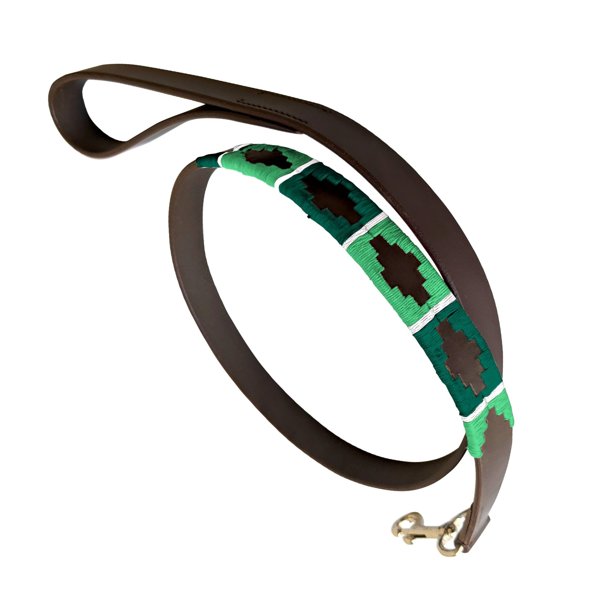 Carlos Diaz Genuine Leather Waxed Embroidered Polo Dog Lead