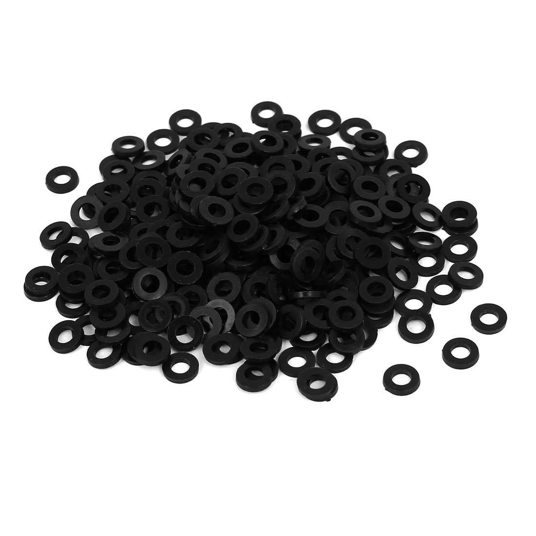 sourcingmap Nylon Flat Washers M3 6mm OD 4mm ID 1mm Thickness for Faucet Pipe Water Hose, Pack of 400
