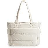 BAGSMART Tote Bag for Women, Lightweight Puffy Tote Bag with Compartments Shoulder Bag Handbag for Travel, Work, Gym | Lightweight, Puffy, Quilted, for Travel, Work