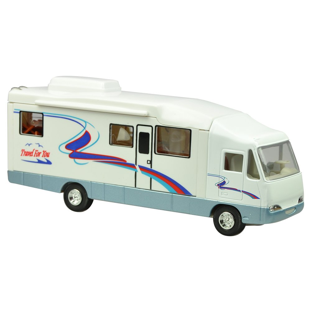 Toy Motorhome, Changeable Interior, Motorized Pull Back Action, 7.5inch