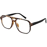 FEISEDY Retro Aviator Reading Glasses Women Men Blue Light Blocking Reader Plastic Lightweight Frame B0071