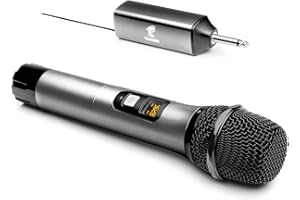TONOR Karaoke Microphone Systems, Portable Wireless Microphone with Receiver, 200ft Range Metal Dynamic Mic Compatible with K