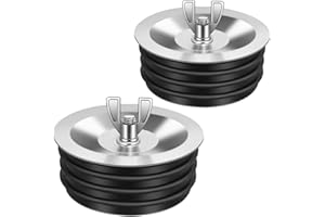 ZEJOOT 2Pack 4 Inch Sewer Cleanout Cap Cover for Most End of Pipes Sink Pools, Steel Expansion Pipe Plug Floor Sewer Drain Cap Gripper Durable Rubber & Metal Construction Mechanical Plug for PVC Pipe