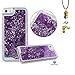 iPhone 6s case,iphone 6 case, Liujie Liquid Cool Quicksand Moving Stars Bling Glitter Floating Dynamic Flowing Case Liquid Cover for Iphone 6 (purple+gold)