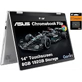 ASUS Chromebook Flip CX1, 14" 2-in-1 Laptop, Intel Celeron N4500, 8GB RAM | 192GB Storage (128GB eMMC + 64GB SD Card), FHD Touchscreen, Convertible for Student, Home, Spill-resistant, Webcam, Chrome OS
