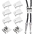 CHGCRAFT 10 Pcs Iron Bolo Tie Slider Clasp Platinum Color Bolo Tie Buckle Accessories Smooth Surface Jewelry Findings for DIY Craft Wallets Bag Leather Handbags Making, 24x19x7.5mm