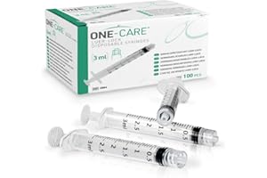 ONE-CARE 3ml Luer-Lock Syringes, Sterile, 100/bx Blister-Packed Syringes 3cc