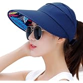 HINDAWI Sun Hats for Women Wide Brim UV Protection Sun Hat Summer Beach Packable Visor