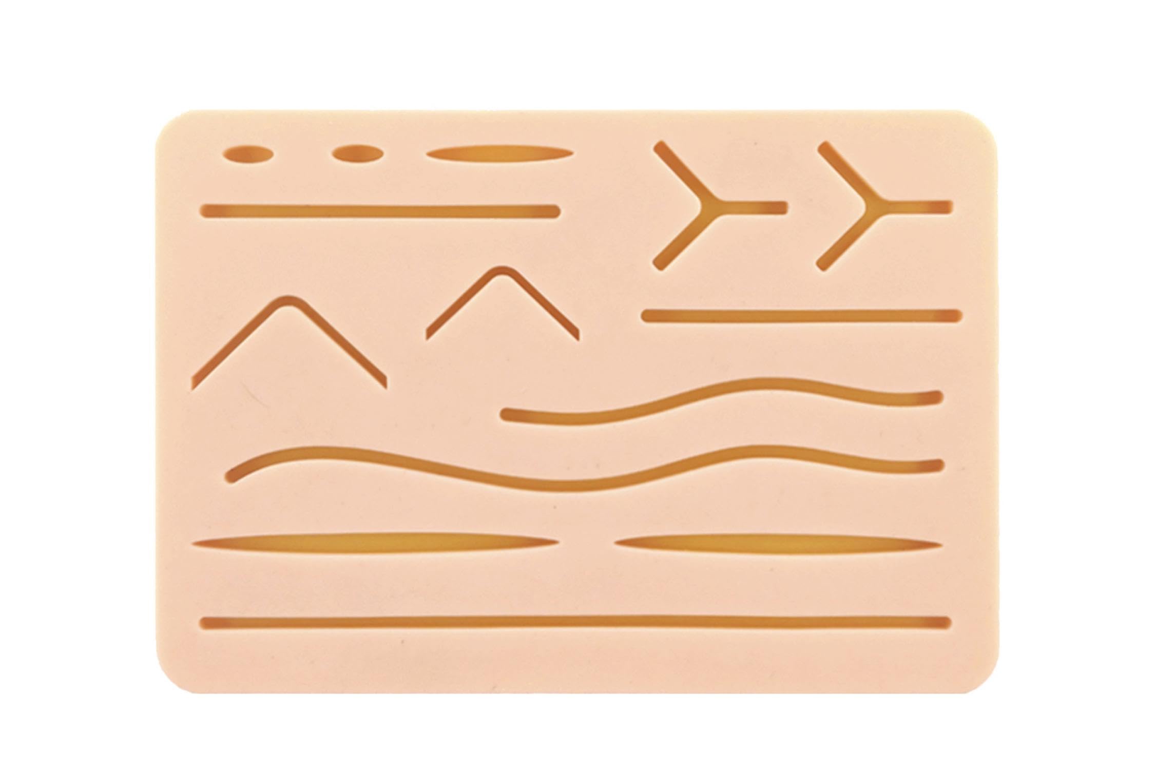 Medarchitect Almohadilla de sutura grande mejorada de 3 capas con heridas para practicar la sutura, no se separa, se rasga ni se rasga fácilmente (con base antideslizante)