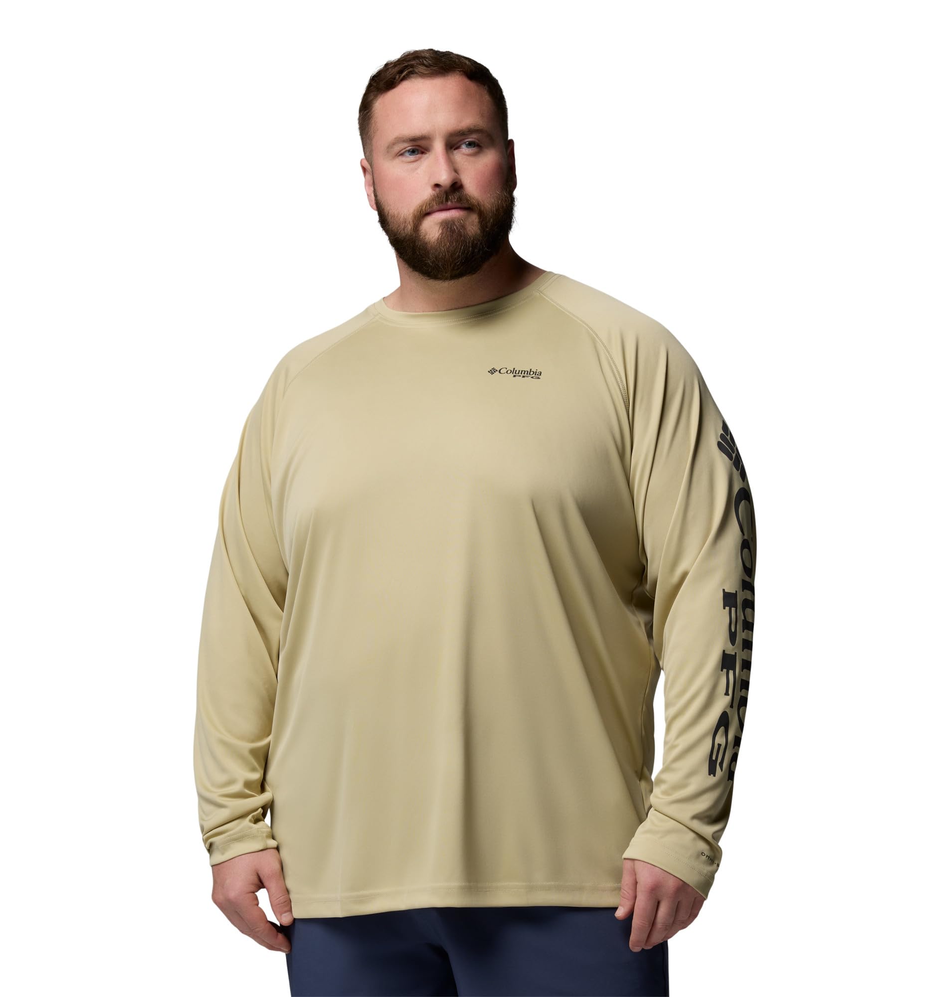 Columbia Men's PFG Terminal Tackle Long Sleeve Fishing Shirt, Serpentine/Shark Logo, Medium Image