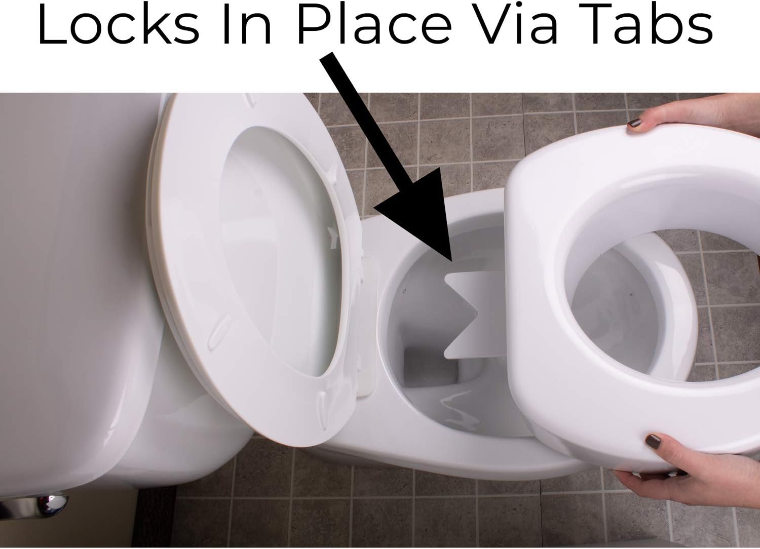 Carex Toilet Seat Riser With Quick-Lock - Adds 4 Inches of Height to Toilet - Raised Toilet Seat With 300 Pound Weight Capacity - Slip-Resistant - - 