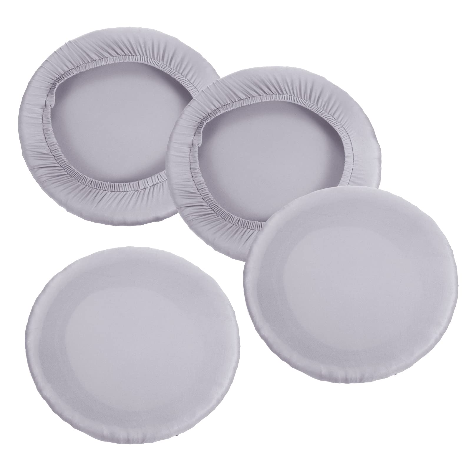 PATIKIL 11" Round Bar Stool Cover, 4 Pack Washable Elastic Stool Cover for Diameter 11"-13" Chair, Light Gray