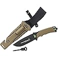 StatGear Surviv-All Fixed-Blade Bowie Knife with Sheath, Firestarter, Sharpener & Cord Cutter for Hunting Camping Outdoors Hiking EDC