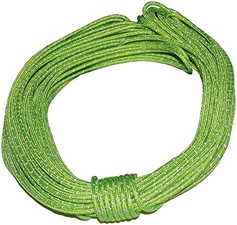 Tent Tools Ultra Guyline - 50ft Reflective Tent Rope (Fluorescent Green)