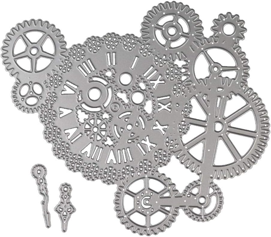 Cutting Dies Steampunk Dies Gear Craft Die, Metal Cutting Dies Cut for DIY Paper Card Making Scrapbooking