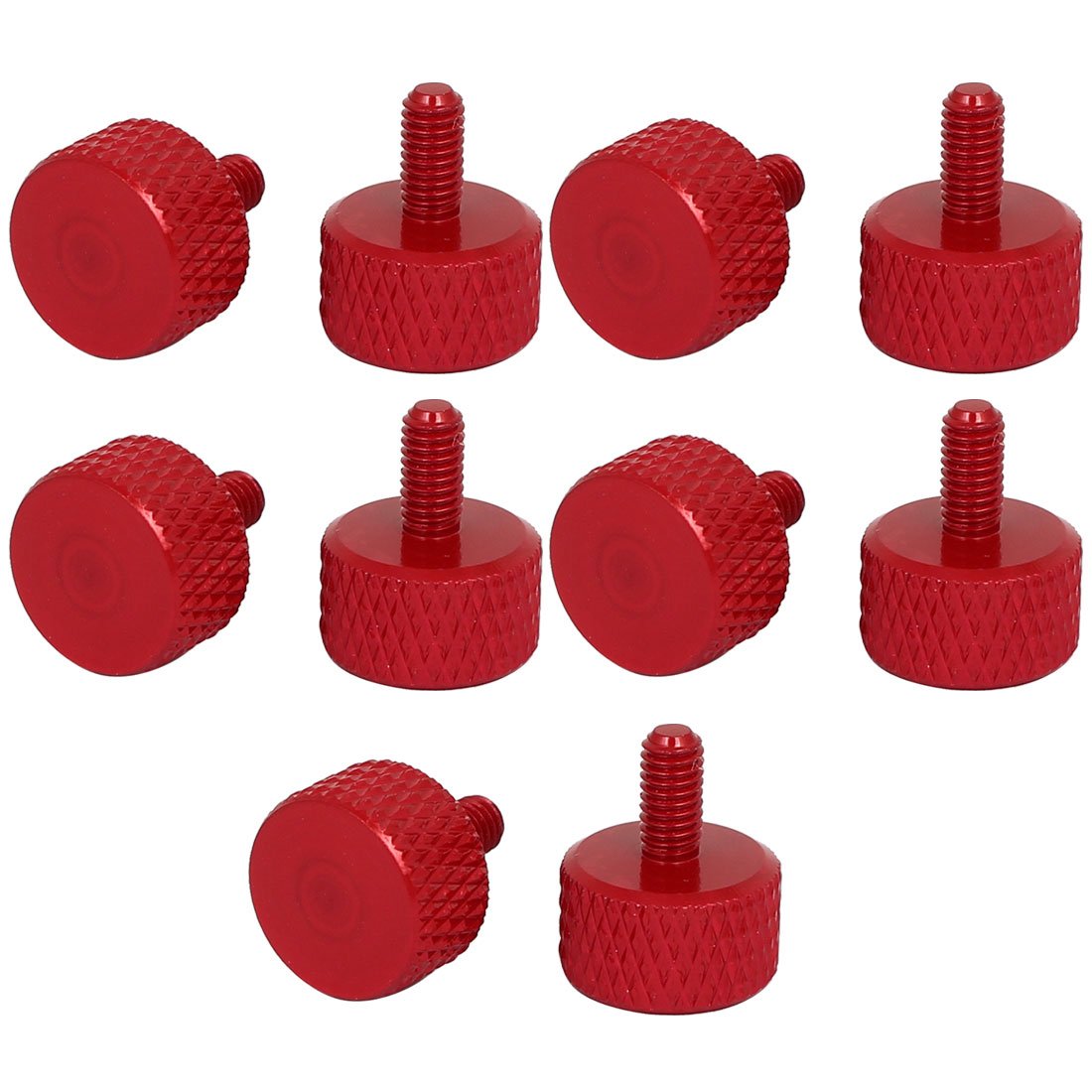 sourcing map Computer PC Graphics Card M3x6mm Knurled Thumb Screws Wine Red 10pcs