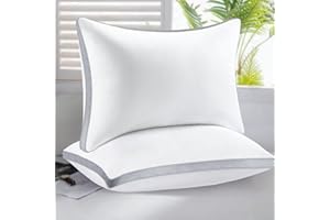 mislili Pillows Standard/Queen Size Set of 2, Bed Pillows for Sleeping, Cooling Hotel Quality with Premium Soft Down Alternative Fill for Back, Stomach or Side Sleepers