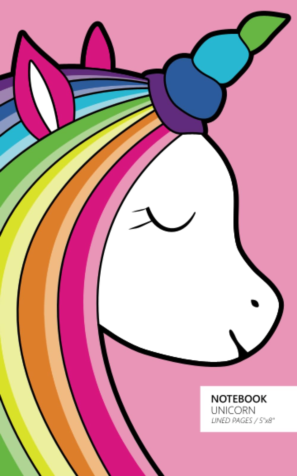 Unicorn Notebook - Ruled Pages - 5x8 - Premium: (Red Edition) Fun notebook 96 ruled/lined pages (5x8 inches / 12.7x20.3cm / Junior Legal Pad / Nearly A5)