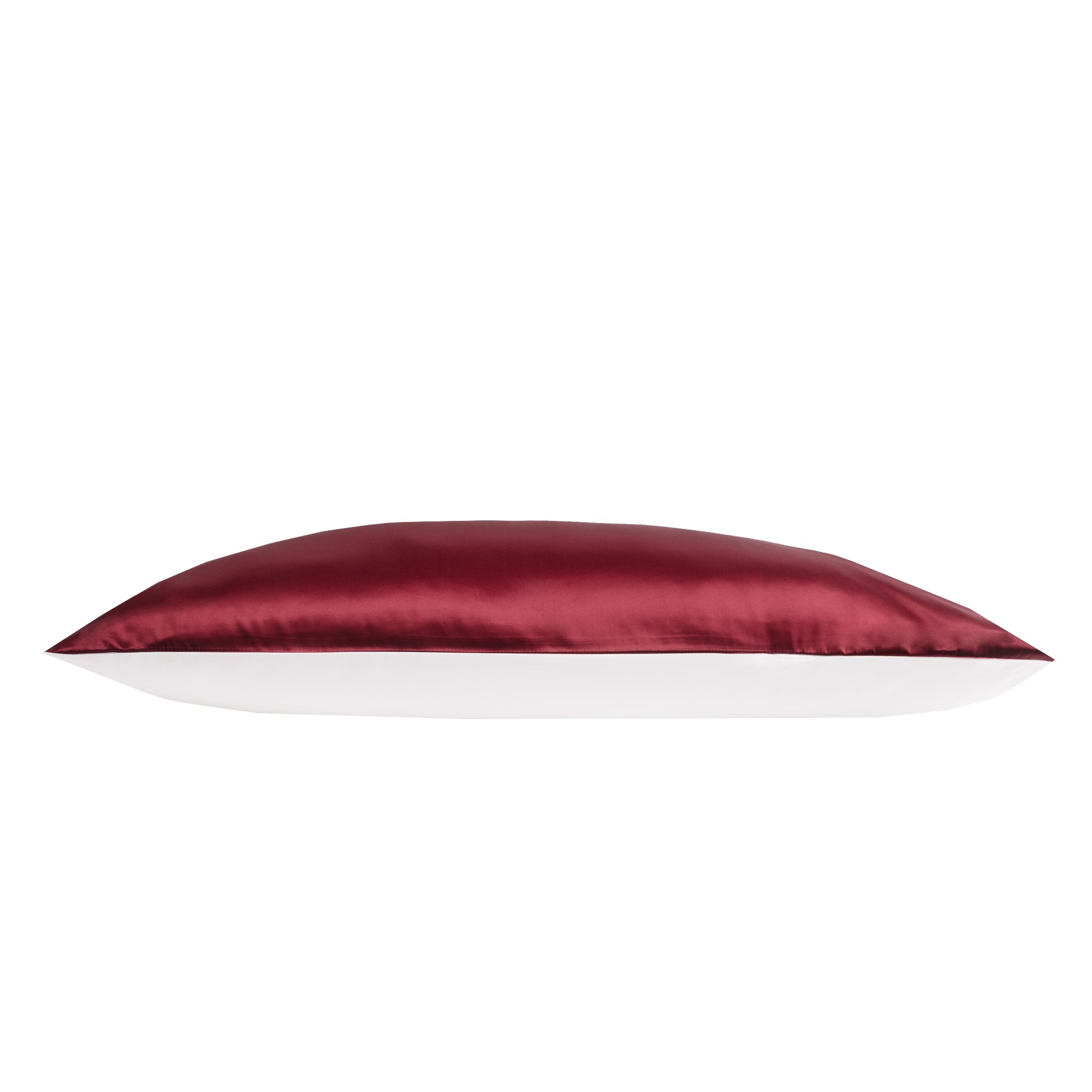 Jasmine Silk 100% Pure Mulberry Silk 19 Momme Charmeuse Silk Pillowcase With Cotton underside for Hair and Skin 1pc 50 x 75 cm Hypoallergenic Envelope Closure (Burgundy)