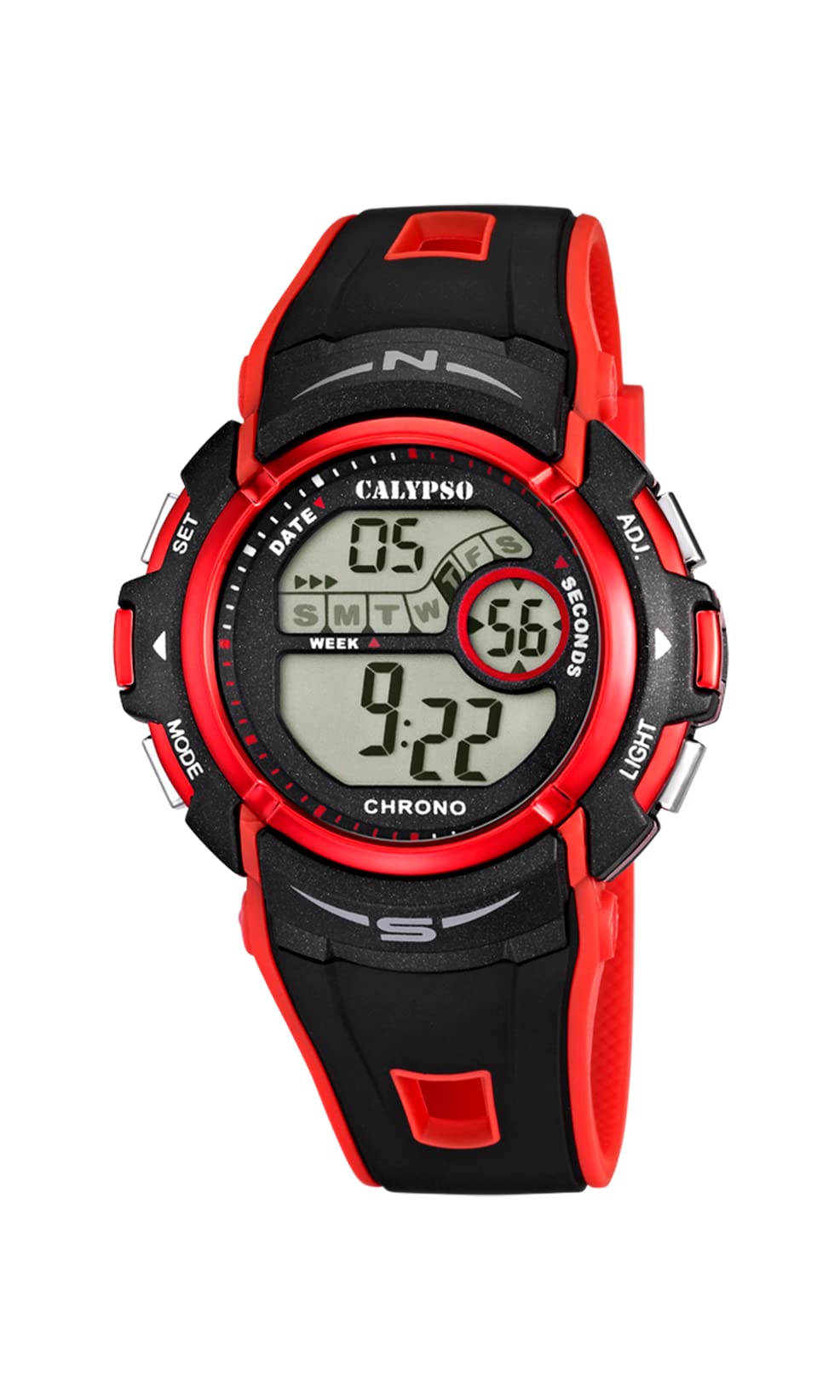 CALYPSO Unisex-Adult Quartz Watch, Digital Display and Plastic Strap K5610/5