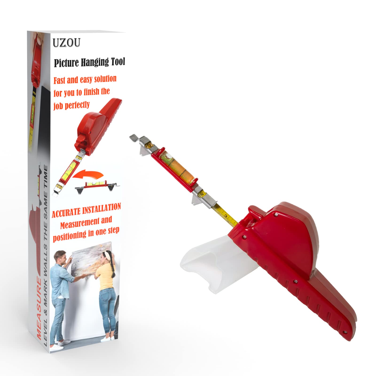 Photo 1 of All-in-One Picture Hanging Tool, Picture Hanger, Picture Frame Level Ruler, Portable Picture Leveling and Hanging Tool, Perfect to Hang Pictures, Mirrors, TVs, and Shelves