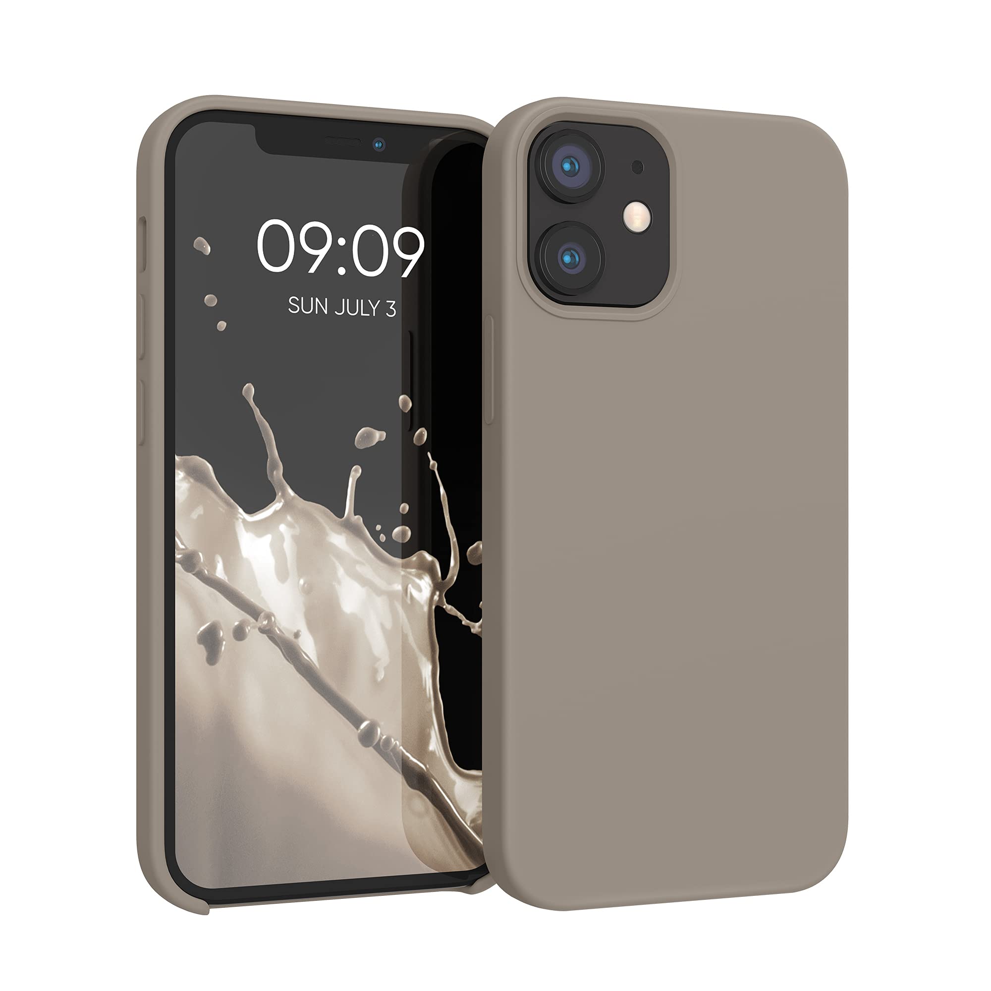kwmobile Case Compatible with Apple iPhone 12 mini Case - TPU Silicone Phone Cover with Soft Finish - Taupe โ image 1