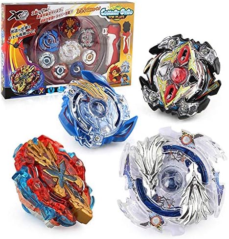 Children Battling Tops Toy Blade Burst Gyro , 4X High Performance Tops Metal Fusion Attack Set with Launcher and Grip Starter Grip , Stadium Arena (Random Color)