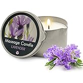 FLOWERLAND Lavender Massage Oil Candle - Vegan Moisturizing Massage Oil for Home Spa - Luxurious & Hydrating Skin Care Body Massage Oils - (200ml)