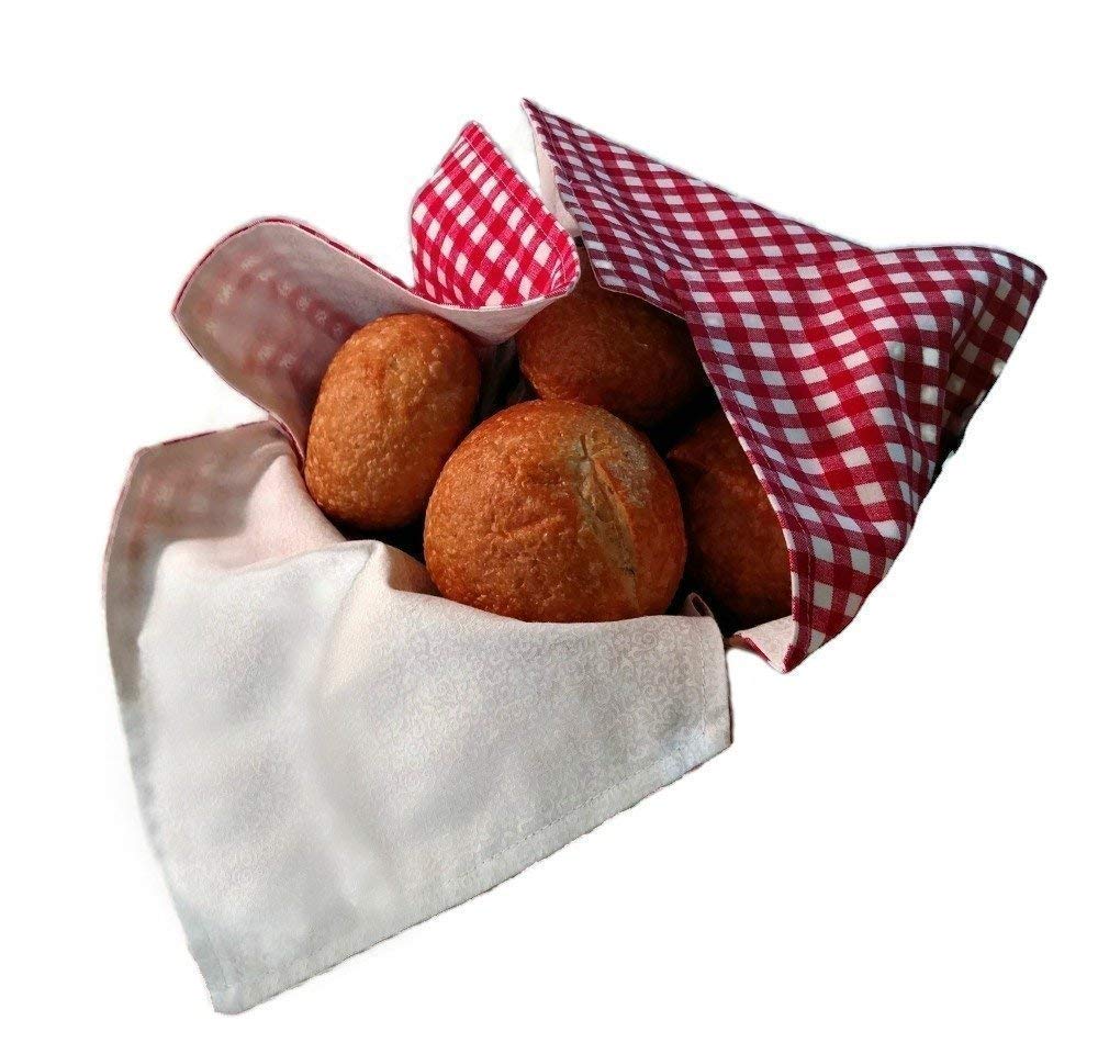 Bread Basket Liner and Warmer, Handmade in Red and White