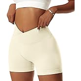 Vertvie Women's Workout Gym Shorts Booty V Cross Spandex Yoga Biker Shorts Scrunch Butt High Waisted Athletic Leggings