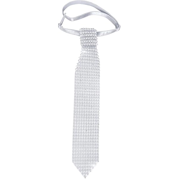 silver glitter tie