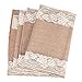 Ling's moment Natural Hessian Burlap Table Runner 108 Inch White Lace Trim for Thanksgiving Christmas Country Rustic Wedding Decorations Farmhouse Kitchen Decor