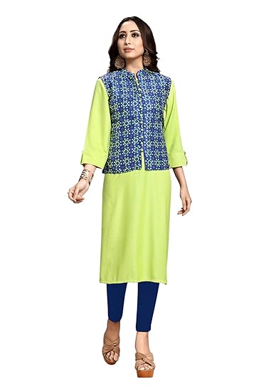 Uniform Sarees Corp Ethena Urban Workwear for Newage Women | A-Line Kurta | Cotty | Leggings Light Green