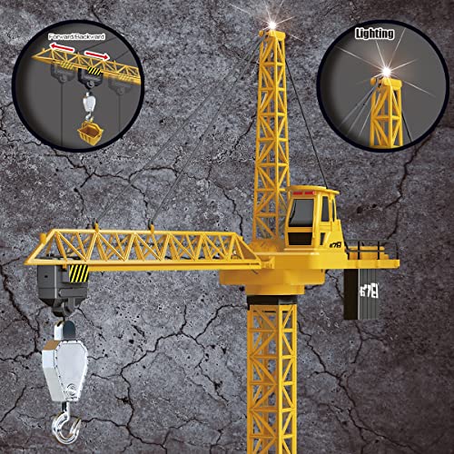 Liberty Imports 6 Channel RC Mega Tower Crane, 50.4 inch Tall 2.4GHz Remote Control Construction