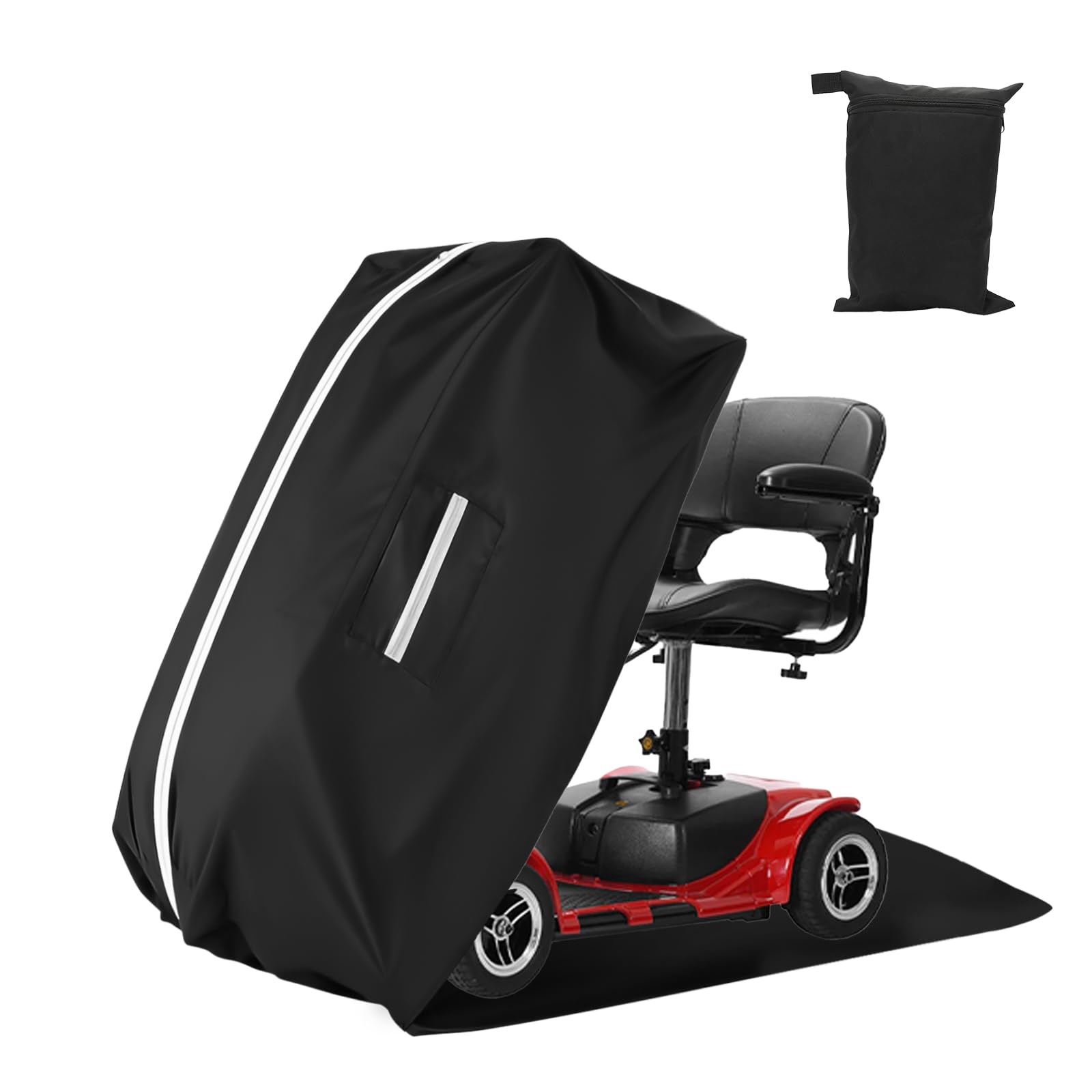 Photo 1 of Yuqutum Upgraded Mobility Scooter Storage Cover, Heavy Duty 600D Oxford Fabric Electric Wheelchair Cover with Reflective Strips, L 49“ x W 23” x H 41", Use for Mobility Wheelchairs