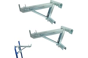 Yzzwer Ladder Jacks Scaffold Bracket - Two-Rung Short Body Extension Ladder Jack for Working 20 inch Stage 2 Pack
