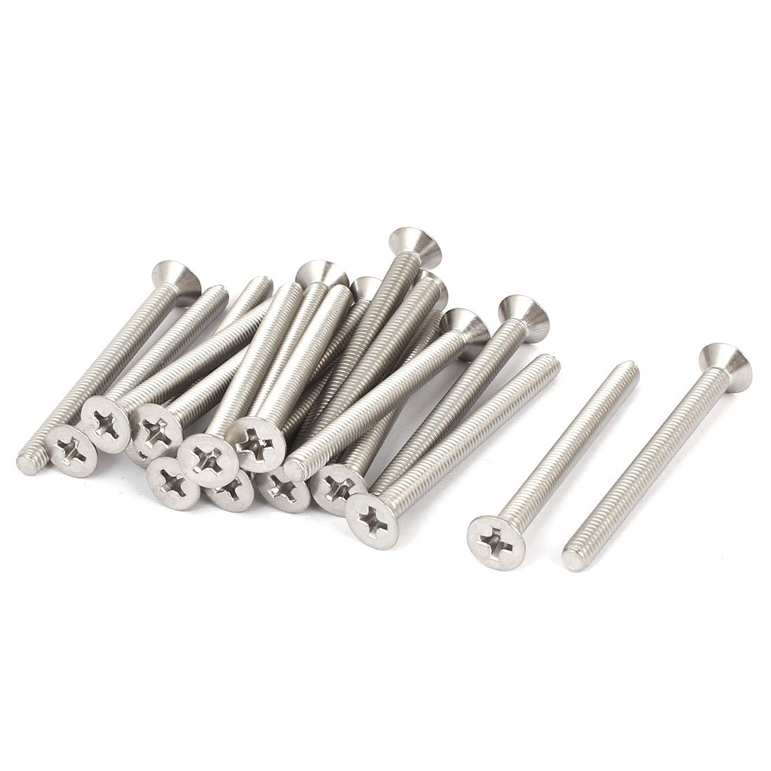 Sourcingmap M4x45mm 316 Stainless Steel Flat Head Phillips Machine Screws Fasteners 20 Pcs