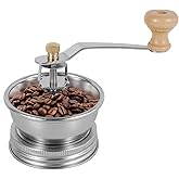 Mason Jar Coffee Grinder with Crank Handle, Manual Coffee Grinder Lid Attachment for Wide Mouth Mason Jars, Hand Coffee Bean Grinder, Stainless Steel Crank Burr Grinder (70mm)
