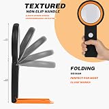 KIBTOY Magnifying Glass with Light and Stand 18 LEDs Folding Handheld Black view 4