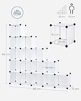 SONGMICS Shoe Rack LPC44L 16 Cubes Storage Rack White Semi-Transparent Large view 3