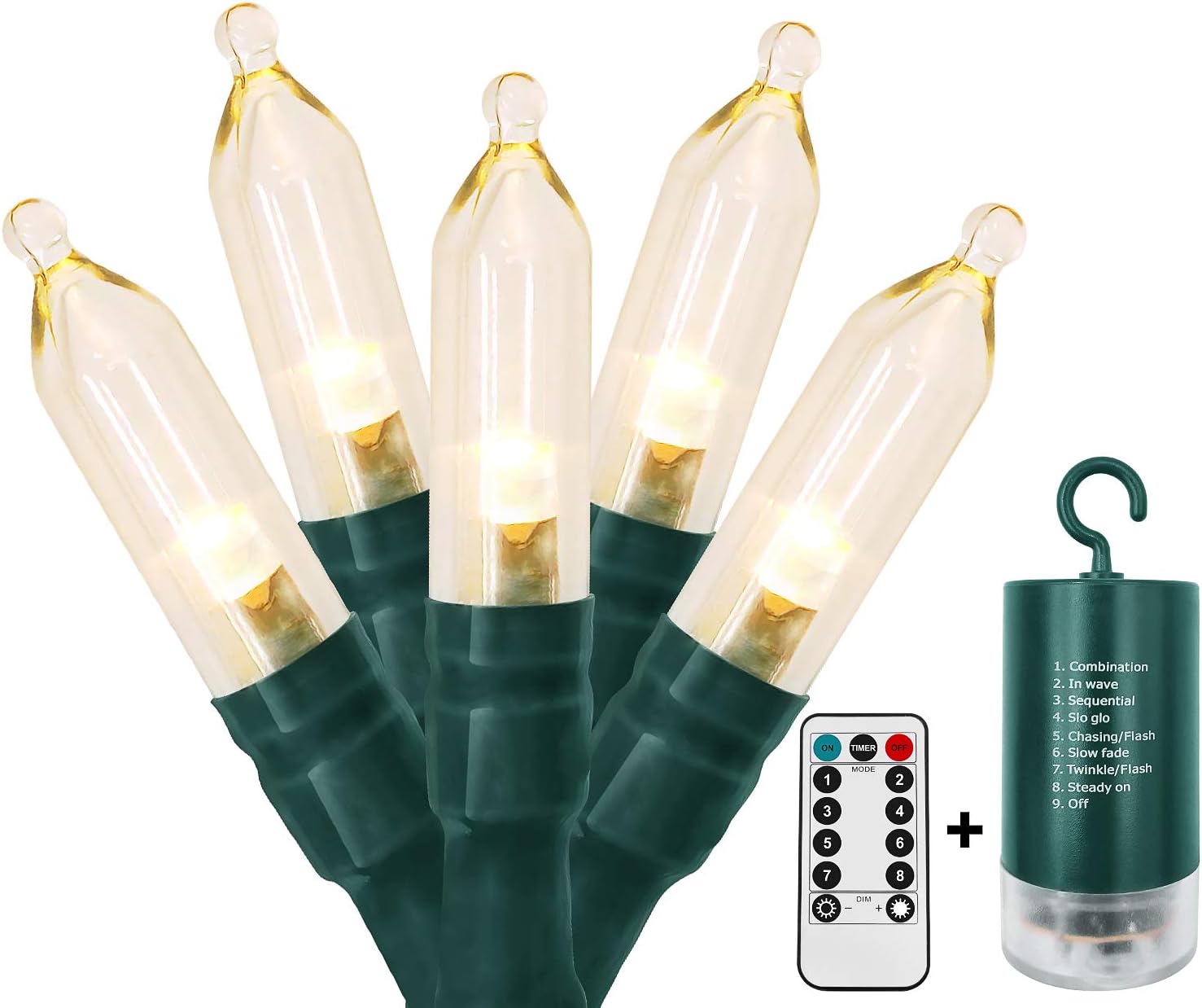 MASHANG Christmas Light Set, 100 LED Clear Mini Lights