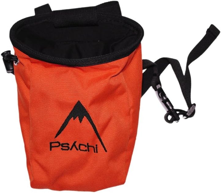 Psychi Chalk Bag for Rock Climbing Bouldering with Rear Zip and Waist Belt