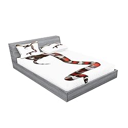 Lunarable Reptile Fitted Sheet & Pillow Sham