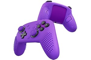 PlayVital Silicone Cover Skin for Nintendo Switch 2 Pro Controller – 3D Studded Edition Anti-Slip Grip Protector Case for Switch 2 Pro with Back Button Cap, Thumb Grips & Sticker - Purple